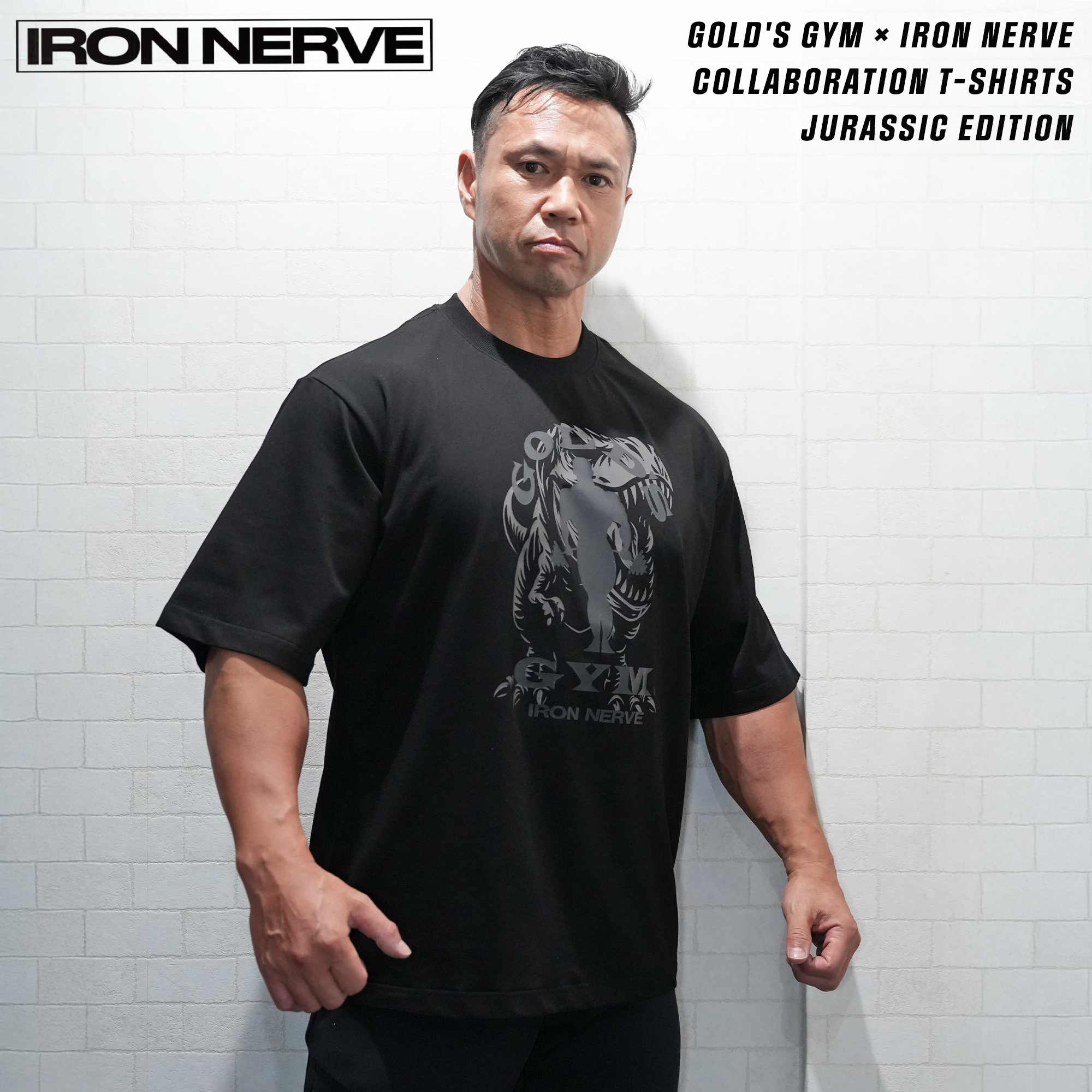 GOLD'S GYM × IRON NERVE COLLABORATION T-SHIRTS JURASSIC EDITION