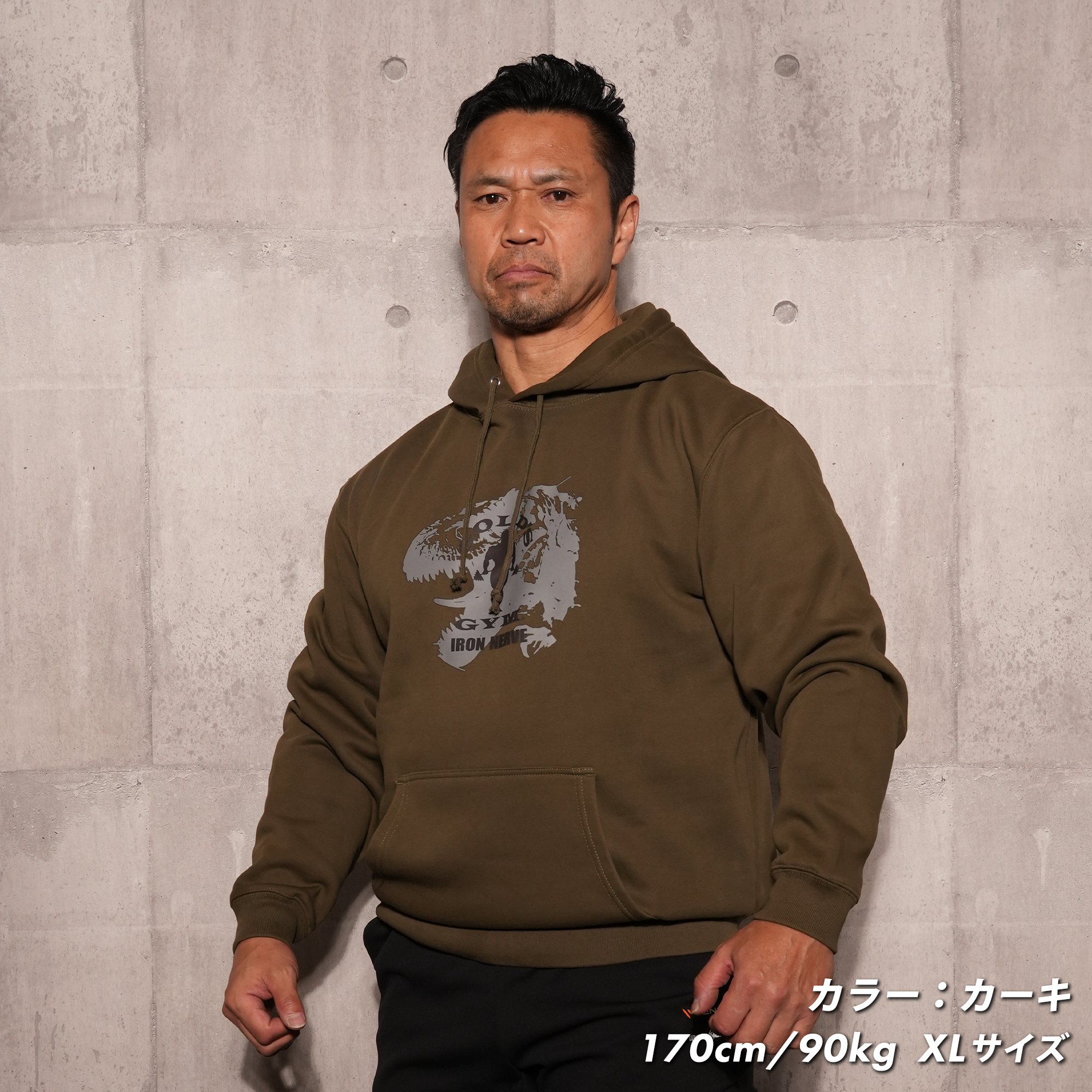 GOLD'S GYM × IRON NERVE COLLABORATION HOODIE – JURASSIC GEAR